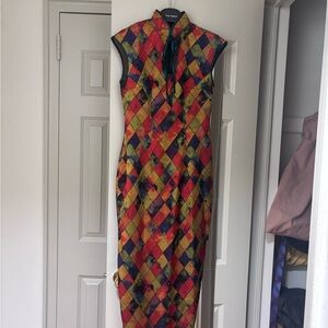 Colorful Geometric Pattern Dress